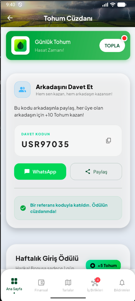 Cüzdan ve XP